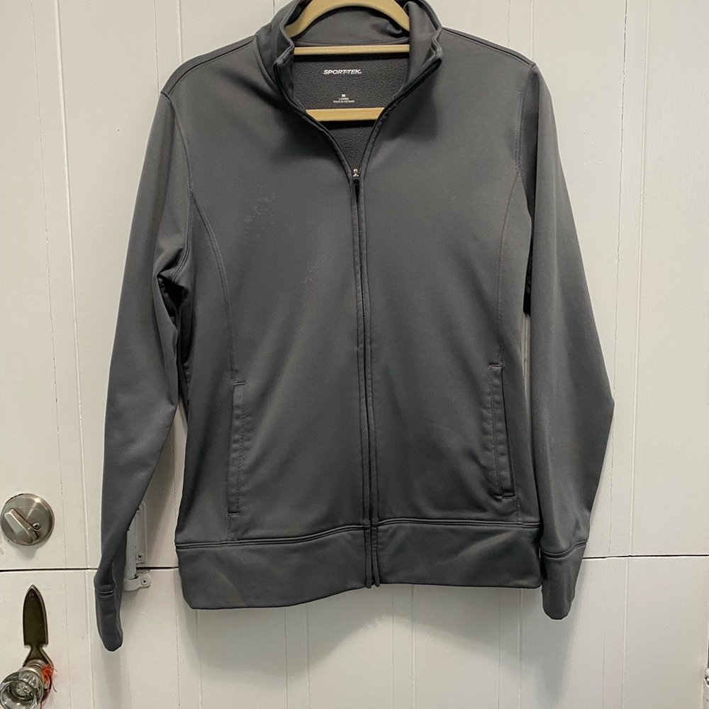 Sport Tek Grey Zip Up Sweatshirt